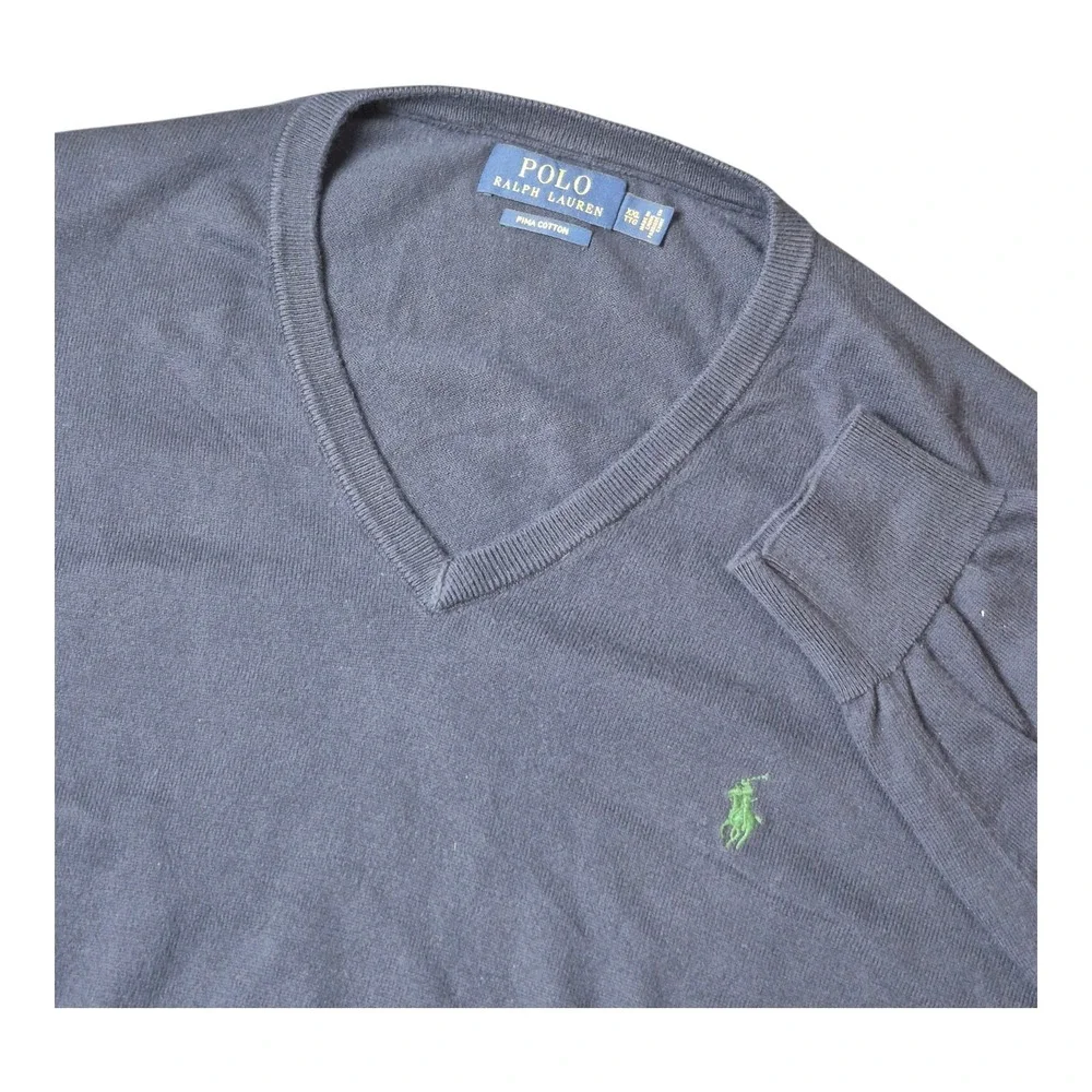Polo Ralph Lauren Pima Cotton‎ V-Neck Polo Sweater Navy Golf Men's XXL